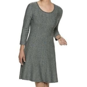 Dana Buchman Knit Grey Sweater Dress